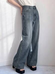 Dazy Tall Women's Casual Versatile Daily Travel Denim Jeans With Pocket And Button Fall - Medium Wash - View 10