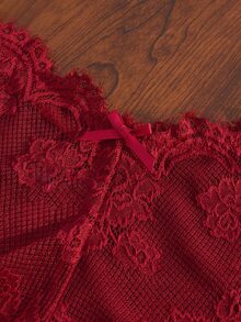 Divavoom 1pc Plus Size Lace Boxer Briefs - Red - View 3