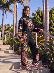 CAJUNI Women's Long Sleeve Zip-Up Floral Print Sports Jacket - Multicolor - View 3
