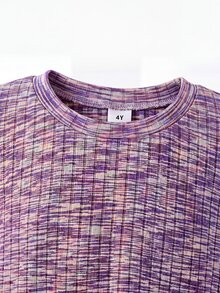 SHEIN 女童秋季休閒T恤與長褲套裝 - 彩色 - 查看 9