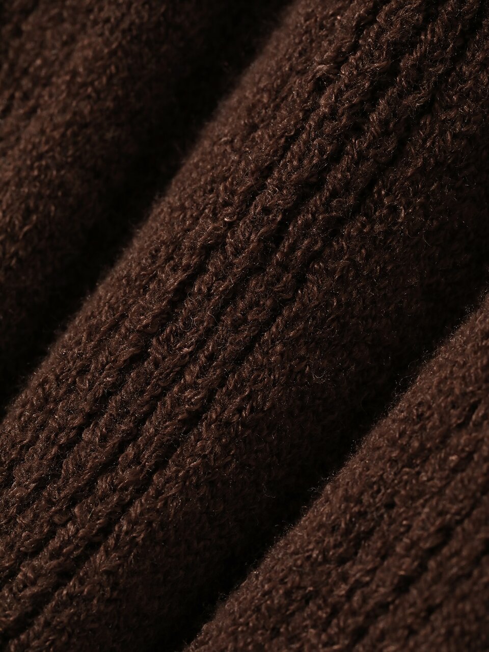 Women's Round Neck Frill Trim Casual Brown Sweater