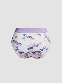 Chillnights My Little Pony X SHEIN 2pcs Fantasy Pony Cartoon Print Underwear - Multicolor - View 6