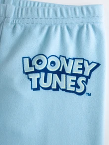 LOONEY TUNES X SHEIN 男嬰條紋圓領長袖上衣與長褲居家休閒套裝 - 藍色 - 查看 6