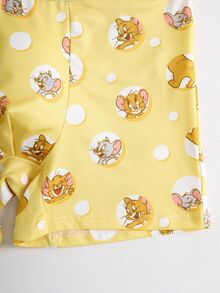 TOM & JERRY X SHEIN Men's Cartoon Print Casual Comfortable Boxer Briefs - Yellow - View 5