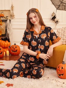 Provexi Provexi Set Piyama Wanita Motif Halloween - MultiWarna - View 3