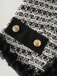LUMIGAL Women's Long Sleeve Patchwork Black Chiffon Lace Jacket - Black - View 4