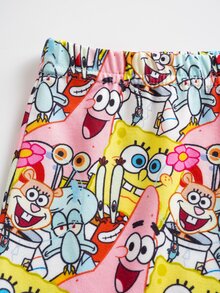 SpongeBob SquarePants | SHEIN Tween Girl Cartoon Print Camisole & Boyshort Underwear Set - Pink - View 7