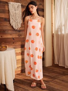 Lullawish Women's Comfortable Cute Fruit Print Nightgown - White - View 3
