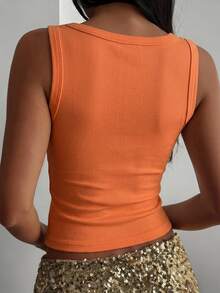 DAZY Autumn/Winter New Heavy Rhinestone Decorated Slim Fit Women's Vest - Black - View 4