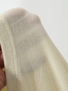 DAZY Women's Fitted Semi-Sheer Cutout V-Neck T-Shirt Fall - Beige - View 7