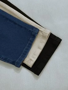 Tween Boys' 3PCS  Jeans, Embroidery Design, Pocket Design,Soft Cotton, Formal,  3 Colors,Aqua Blue Beige Black,Autumn,Back To School . - Multicolor - View 6