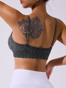 Slayform Women's Grey Seamless Sports Tank Top - Grey - View 2