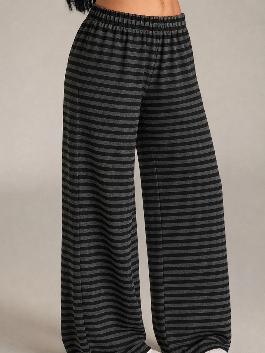 Tween Girl Casual Sports Striped Sweatpants, Back To School Autumn - Multicolor - View 1