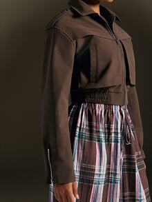 Hauture Women's Street Fashion Long Sleeve Zip-Up Jacket - Brown - View 5