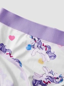 Chillnights My Little Pony X SHEIN 2pcs Fantasy Pony Cartoon Print Underwear - Multicolor - View 8