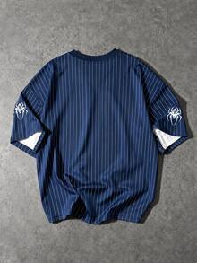 Sport MetroGents 男士條紋數位圖案休閒日常旅行運動T恤 - 彩色 - 查看 2