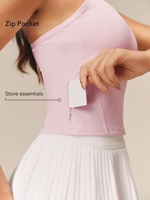 OutZeal Women Sports Bra Gym Workout Yoga Bra-In Removable Pads Back Mesh Panel Active Top - Baby Pink - View 3