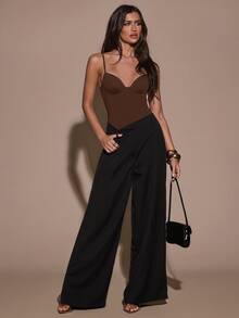 SHEIN BAE Women's Summer Elegant Sexy Spaghetti Strap Camisole - Brown - View 5