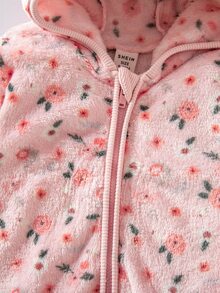 LMoss Kids 女嬰針織花卉人造毛連帽休閒夾克與長褲兩件套 - 彩色 - 查看 5