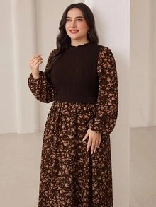 Feyla Casual festklänning i färgblock för kvinnor i plus size - Multifärgad - Visa 4