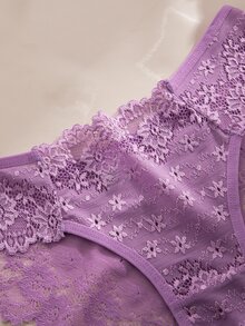 SHEIN 8件組浪漫性感蕾絲女款三角內褲套裝 - 彩色 - 查看 8