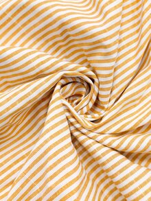 Elaquor Plus Size Casual Commute Striped Tie-Front Romper Fall - Yellow - View 3