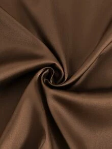SHEIN EZwear Fashion Casual Hot Girl Style Vintage Shades Of Brown Elegant V-Neck Lace Trim Loose Long Sleeve Early Autumn Gentle Women's Blouse Dinner Office - Brown - View 6