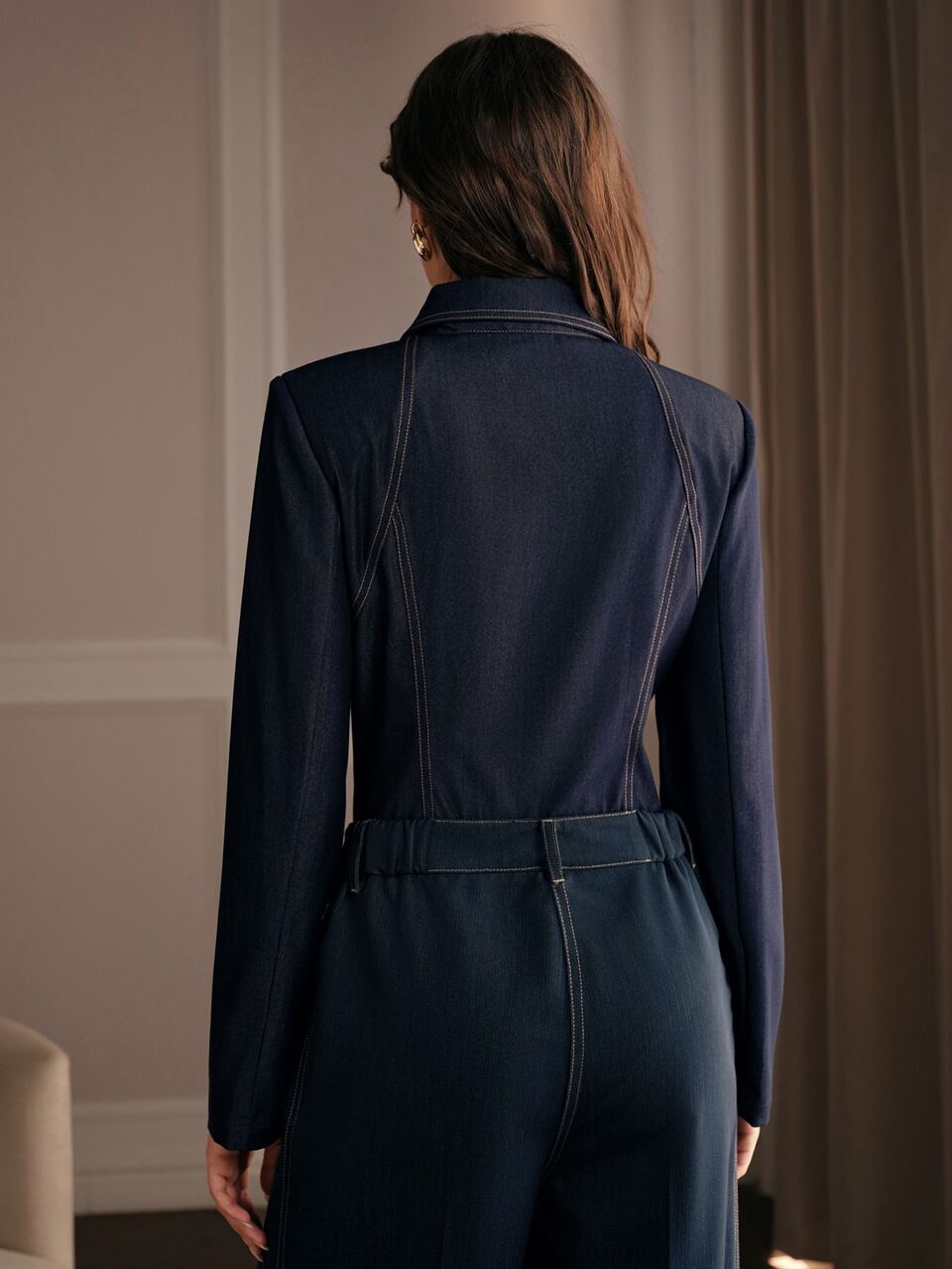 Autumn New Vintage Sexy Versatile Small Stand Collar Tie Long Sleeve Waist-Cinching Slimming Women's Bodysuit