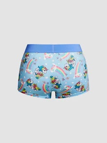 Chillnights My Little Pony X SHEIN 3 قطع/مجموعة سراويل داخلية نسائية بطبعة كرتونية - متعدد الألوان - مشاهدة 5