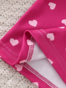 2pcs/Set Young Girls Pajamas Cute Princess Print Long Sleeve Long Pants Knit Snug Fit Sleepwear Loungewear Set - Pink - View 6