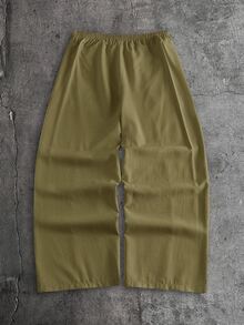 AXEPEAK Men's Casual Solid Color Shirt And Pants Set - Green - View 9