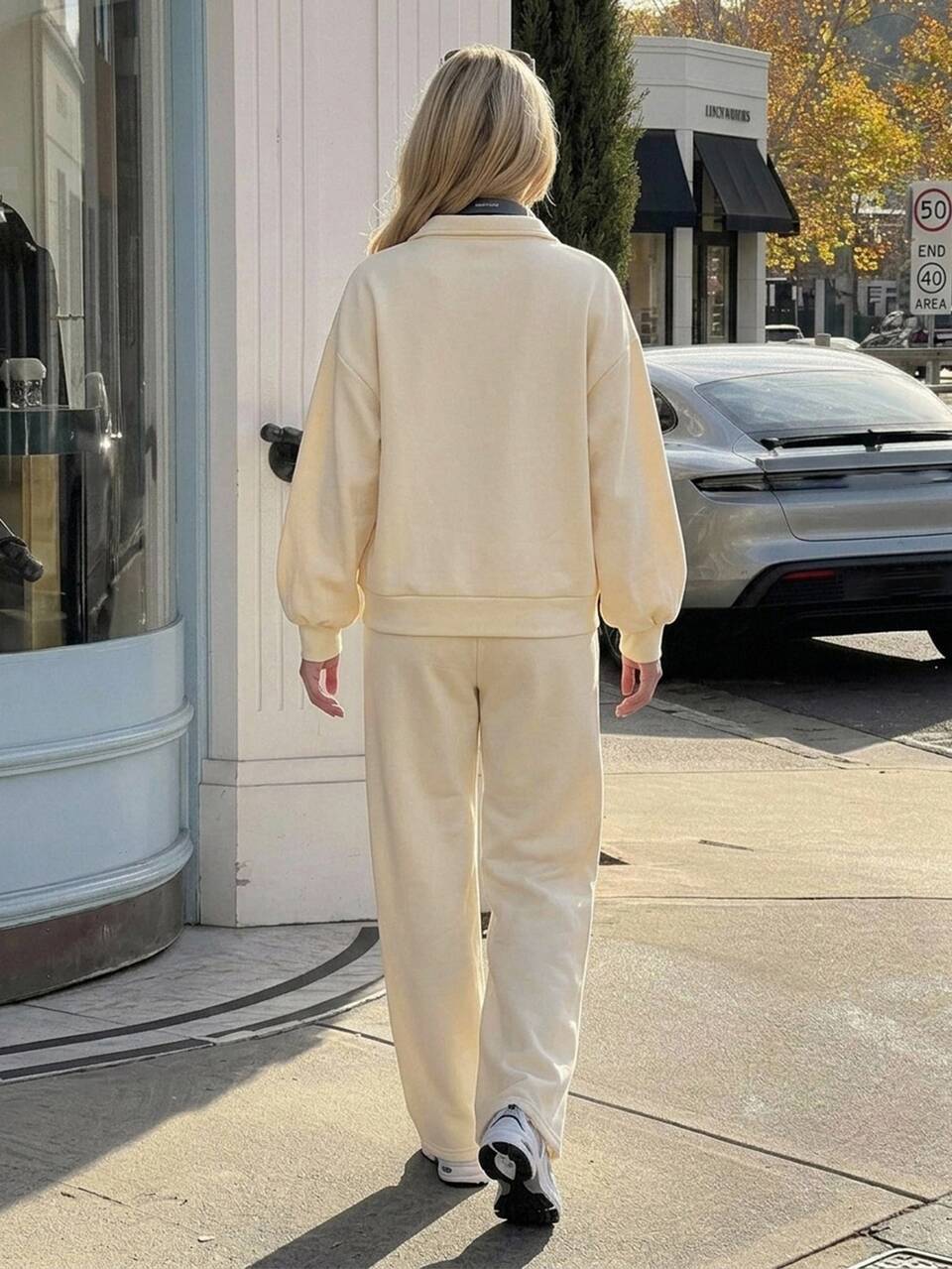 2pcs/Set Women's Loose Fit English Graphic Print Sweatshirt Top & Straight Leg Long Pajama Pants Sleepwear Set, Autumn/Winter