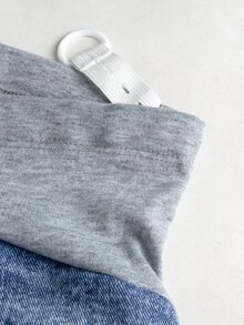 SHEIN Maternity Casual Washed Wide Leg Denim Jeans - Medium Wash - View 4