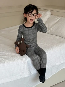 Transformers Evergreen X DAZY Young Boy All-Over Print Top And Pants Loungewear Set - Grey - View 6