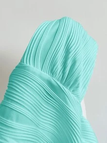 Soleia Women's Solid Color Textured Deep V-Neck Sexy Halter Tank Top - Mint Green - View 7