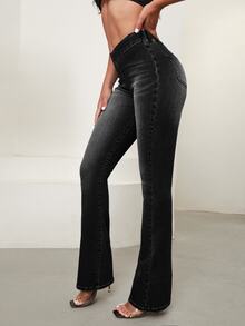 Selenza Women's Casual Versatile Daily Wear Denim Long Pants - Black - View 5