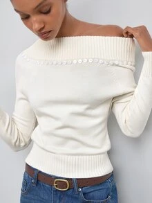 Maija Women's Gentle Button Decor Long Sleeve Knit Top For Vacation,Going Out Outfits, Work Outfits For Women,Fall Clothes - Apricot - View 4