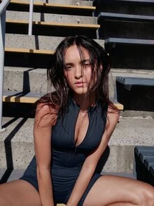 Aralina Solid Color Sleeveless Fitted Athletic Romper - Black - View 5