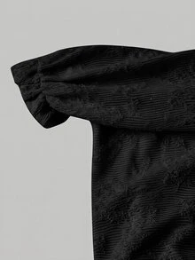 SHEIN MOD 女款不對稱領口長洋裝 - 黑色 - 查看 3