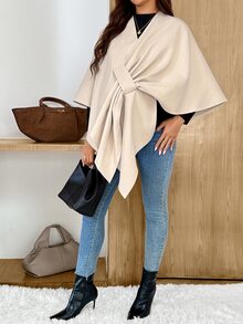 SHEIN Maternity Solid Color Casual Elegant Smart Versatile Daily Wear Party Going Out Pregnant Long Sleeve Jacket Cream Summer - Khaki - View 3