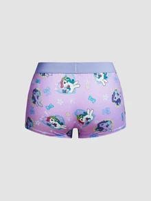 Chillnights My Little Pony X SHEIN 3 قطع/مجموعة سراويل داخلية نسائية بطبعة كرتونية - متعدد الألوان - مشاهدة 4