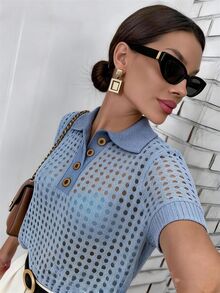EMERY ROSE Women's Colorblock Casual Versatile Daily Wear Knit Top - Baby Blue - View 6