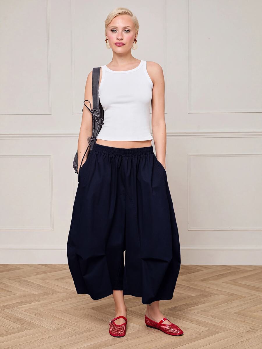 COUREZ Women Pants - Navy Blue - View 1