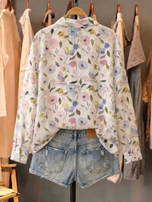 Attitoon Women's Elegant Commute Floral Print Blouse - Multicolor - View 2