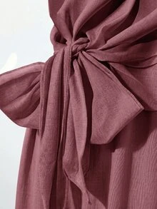 SHEIN Clasi 女款夏季度假百褶上衣與寬腿褲套裝 - 粉色 - 查看 5