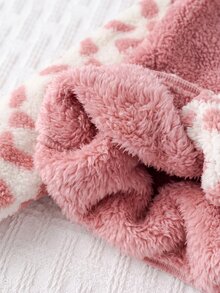 SHEIN Baby Girl Winter Warm Cow Print Patchwork Sweatshirt - Pink - View 6