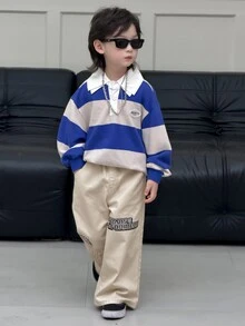 Transformers Evergreen X DAZY Young Boy Casual Daily Denim Jeans With Pocket And Letter Pattern - Khaki - View 6