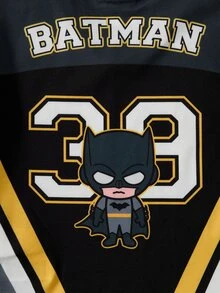 BATMAN X SHEIN Young Boy Color Block Patchwork Cartoon Print T-Shirt - Multicolor - View 6