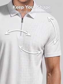 TekDrob Regular Polo With Front Half Zip - White - View 4