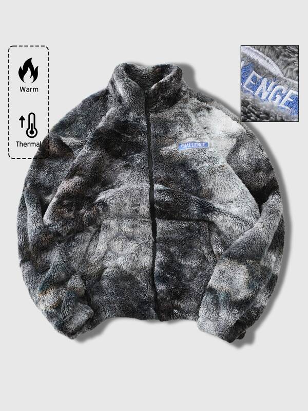 ROMWE MEN Street Life Giacca casual da uomo con stampa Tintura a nodi calda per autunno/inverno